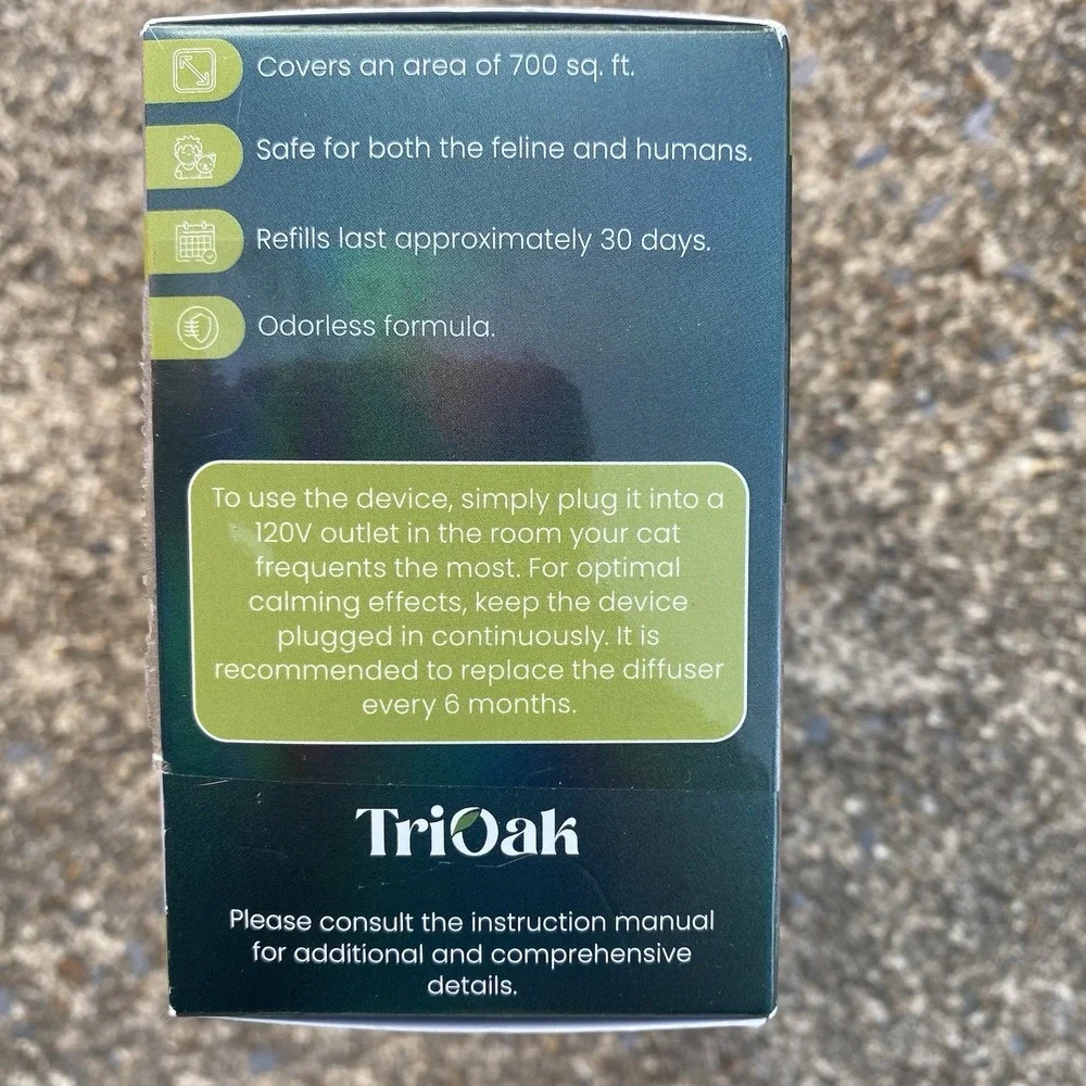 TriOak Cat Calming Diffuser Kit Feline Anxiety Relief‎ Pheromone Kit 6 Diffusers
